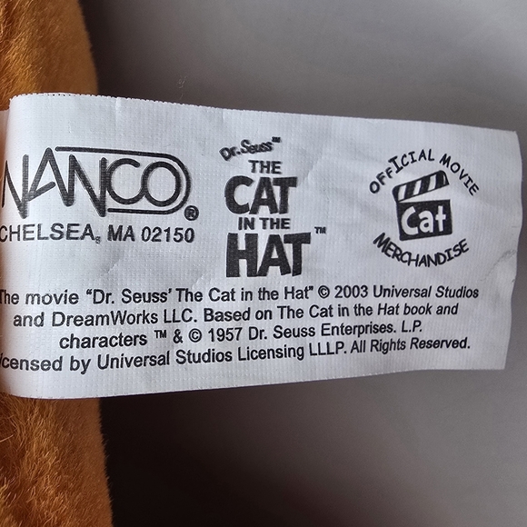 Rare HTF Cat In The Hat ORANGE Fish Official Movie Merchandise Stuffed Plush 14" - Picture 8 of 9